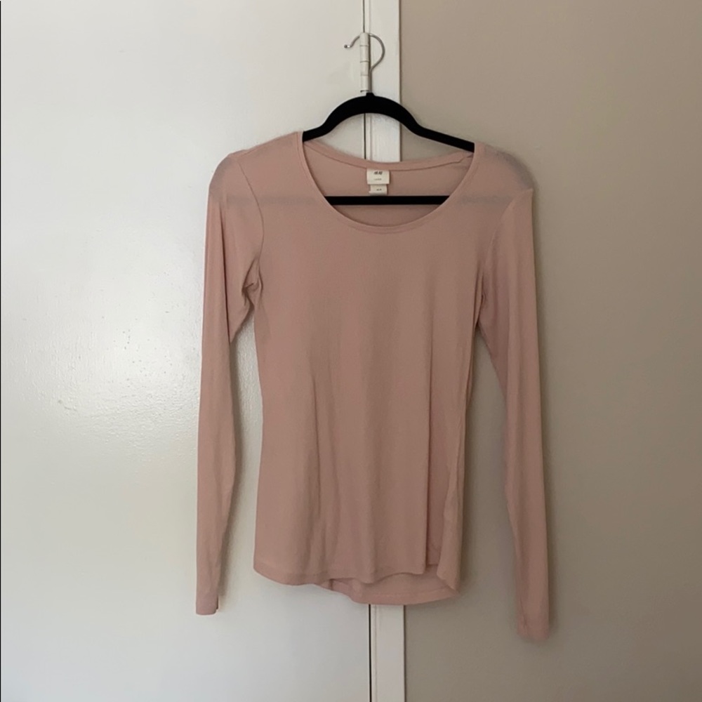 pink h and m basic long sleeve